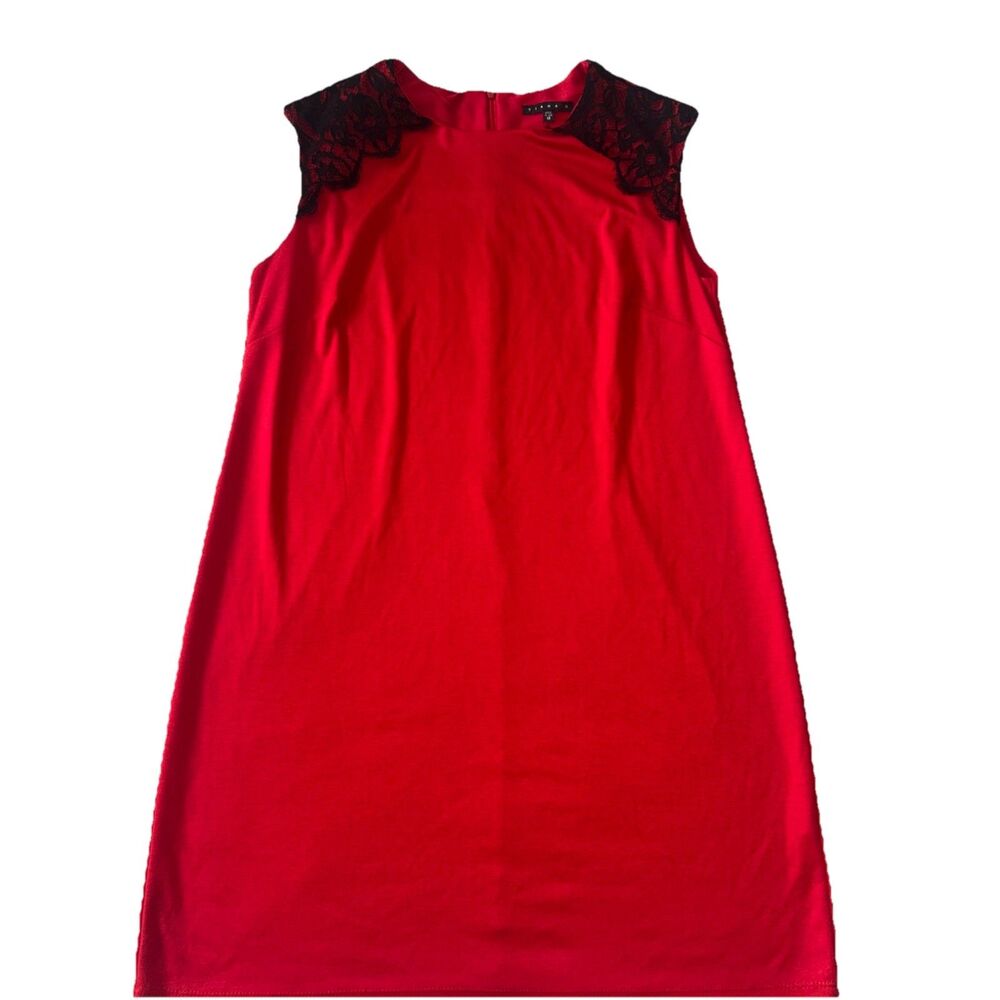 Tiana B. Women’s Plus Size 1 X Sleeveless Red Dress With Black Lace